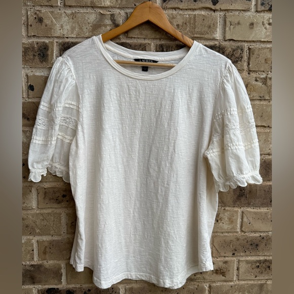 Lauren Ralph Lauren Black Label
Eyelet Slub Jersey Short-Sleeve  Sz XL - Picture 2 of 10